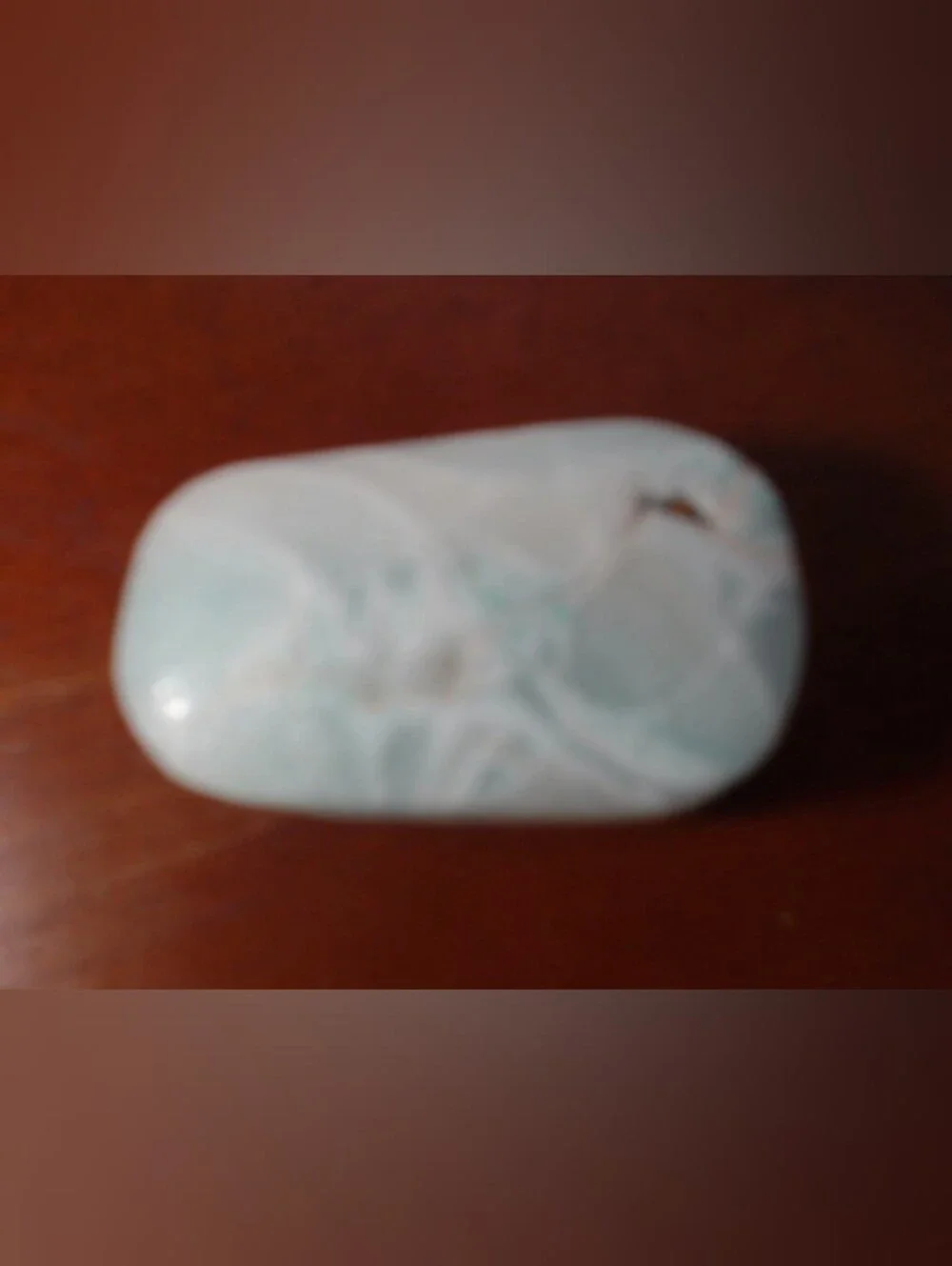Polished Light Green Calcite Crystal Palm Stone